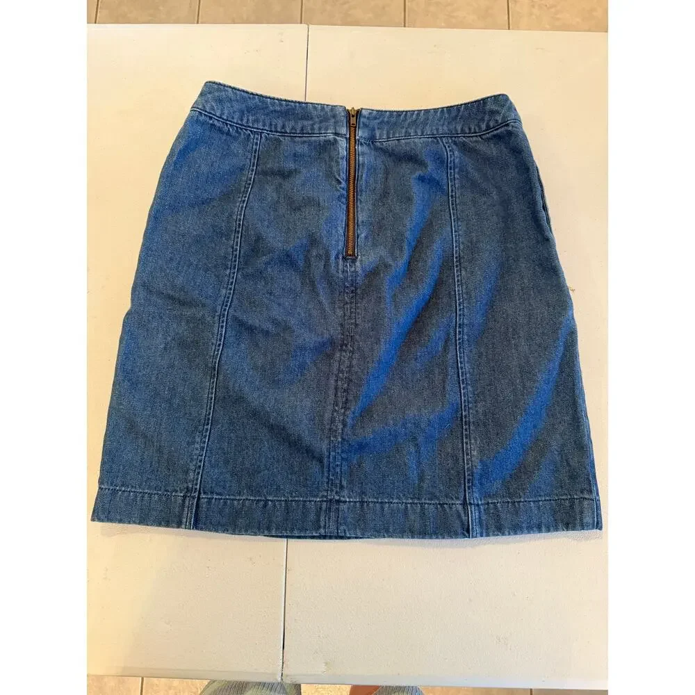 Boden Blue Denim Mini Classic Skirt Sz 6R - Picture 2 of 7
